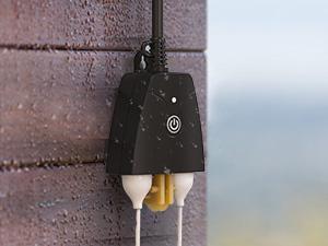 Outdoor Smart Plug, Outdoor Wifi Outlet with 2 Grounded Outlets, Remote Control, Timer, Waterproof, Works with Amazon Alexa, Google Assistant and SmartThings, FCC Certified