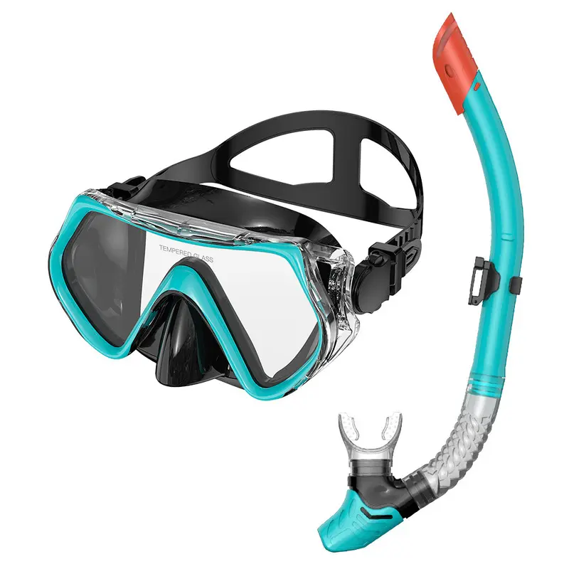 Popular diving goggles and snorkel set for men and women, large frame silicone mask, diving mask, swimming goggles, snorkeling set