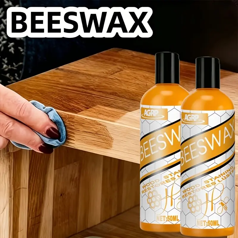 Beeswax Wood Care Balm, Food-Safe Wood Conditioner, Non-Greasy Finish, Boosts Wear Resistance for Cutting Boards, Cabinets, Stairs & All Wooden Surfaces