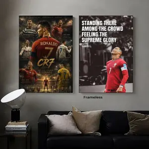 2pcs/set Unframed Cristiano Ronaldo Soccer Poster, Cool and Stylish C-Cristiano Ronaldo CR7 Poster—Artistic Home Decor for Bedrooms and Living Rooms, Perfect Gift