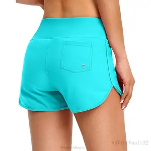 Free shipping/3p Women's Swim Board Shorts with Pockets High Waisted Tummy Control Swimsuit Bathing Shorts for Women with LinerAAVibeVault32DD16MunchMingle