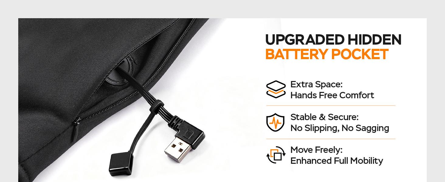 Men's Heated Hoodie - Electric Heating Sweatshirt with Fleece Lining, Winter Thermal Pullover for Outdoor & Daily| Battery Not Included (5V 2A/3A Recommended)