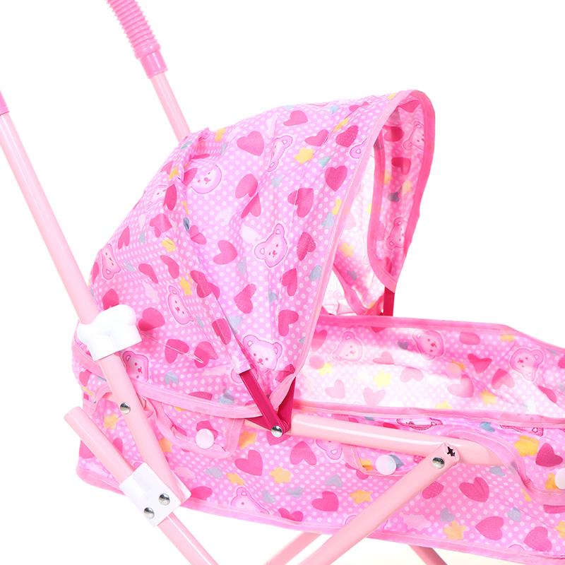 Simulation Doll Stroller Set Pink Baby Stroller Pretend Play Toys Rocking Chairs Swing Bed Dining Chair Doll House Accessories