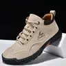 Men's Handmade Casual Shoes, Fashion Low-Top Athletic Sneakers, Large-Size Vintage Lace-Up Men's Shoes, Comfortable Wear-Resistant Anti-Slip Rubber Walking Shoes, Low Top Footwear