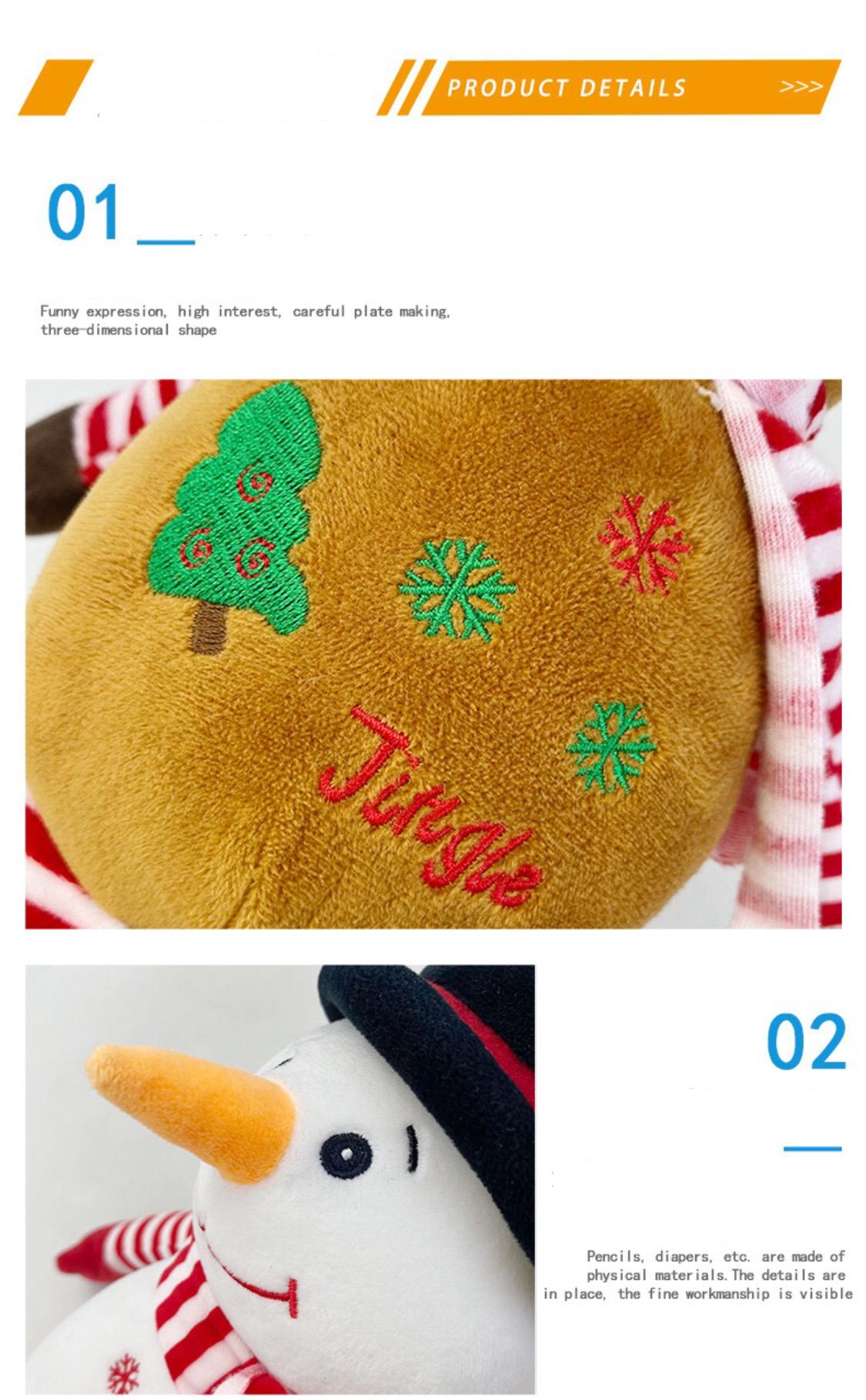 35cm Christmas Stuffed Doll Santa Elk Claus Elf Snowman Plush Toys For Carnival Festival Present Gifts For Children Festive Deco