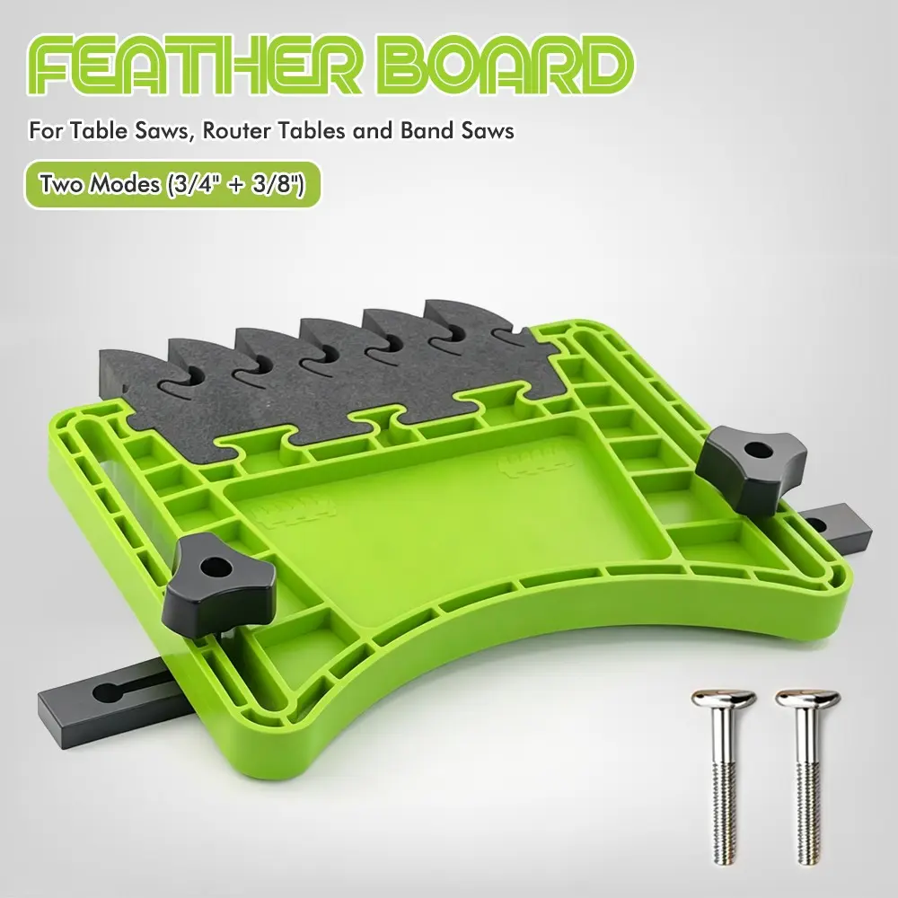 Table Saw Feather Board for Woodworking, Safety Tool for 3/4 Inch and 3/8 Inch T-Slot, Essential Woodworking Pressing Tool