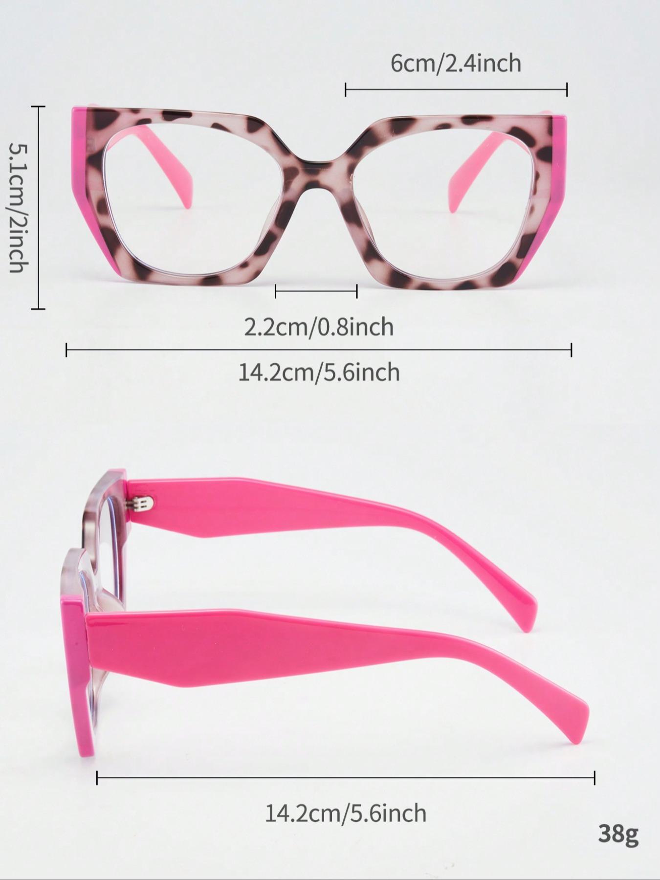 1 Pair Women's Geometric Design Frame Eyeglasses for Everyday Use, Y2k Style Casual Trendy Patchwork Eyeglasses with Blue Light Blocking Lens, Fashion Eyeglasses for Travel & Daily