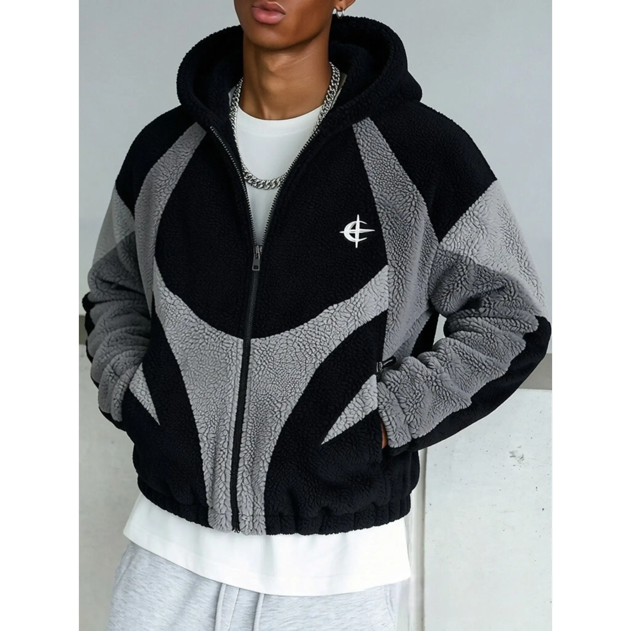 Y2K Color Block Fleece Jacket | Cozy Oversized Hoodie SpringStatements