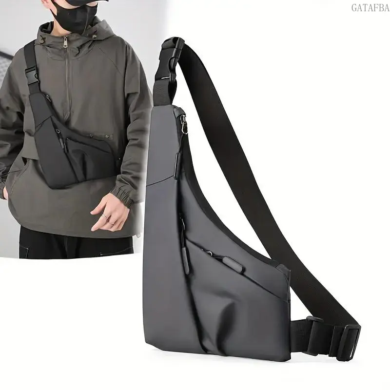 Men's Minimal Waterproof Sling Chest Bag, Compact Anti-Theft Crossbody Pack with Adjustable Strap & Multiple Pockets, Ideal for Travel, Outdoor Trips and Daily Use