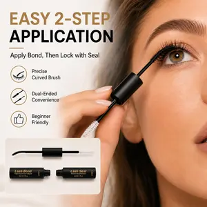 Ceibam Waterproof Long-Lasting Mascara Glue, Dual-Ended Design for Daily Commute, Portable Natural Makeup Effect, Liquid Form