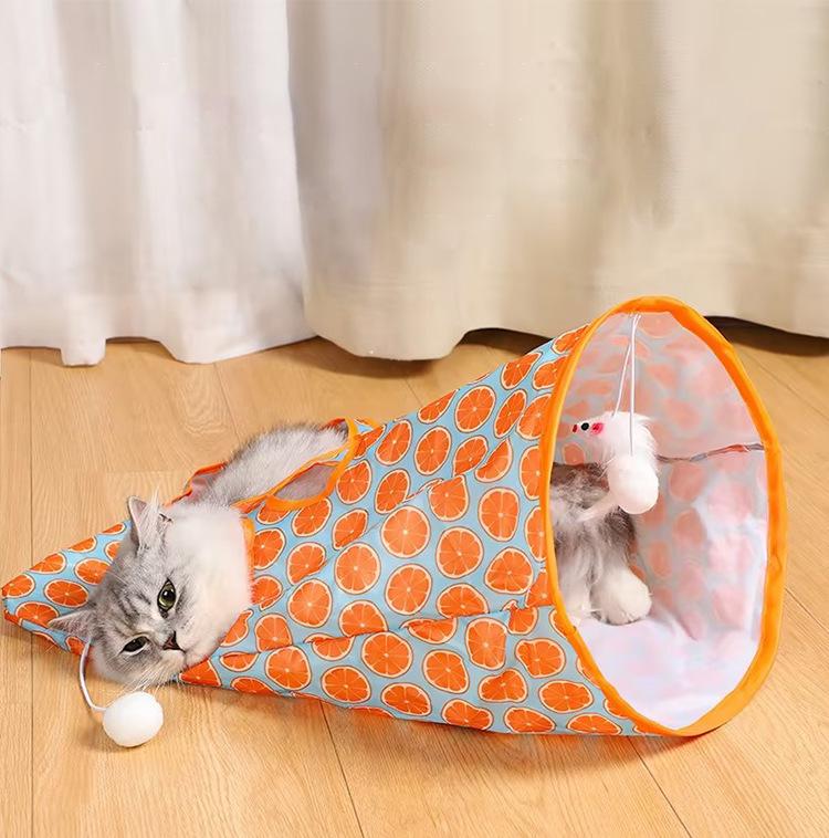 Cat Crinkle Tunnel & Burrow Bag - 3-Way Interactive Play Tube with Sound Paper - Foldable Hideaway Toy for Indoor Cats - Durable Chasing & Exercise Toy for Kittens silicone feeder shaped harness retractable leashes jumping