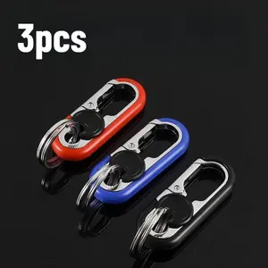 Stylish Creative Premium Metal Keychain, Portable Exquisite Multi-Functional Belt Clip Key Holder for Daily Household, Camping & Outdoor Activities