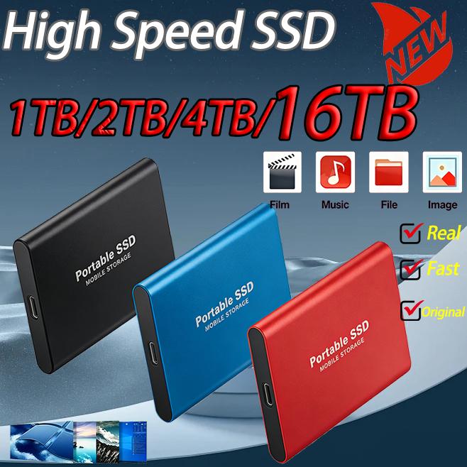 Large Capacity External Hard Drive Quiet Operation Mobile Storage SSD USB3.2 Type-C High Speed Solid Stae Disk For PC MAC high-speed