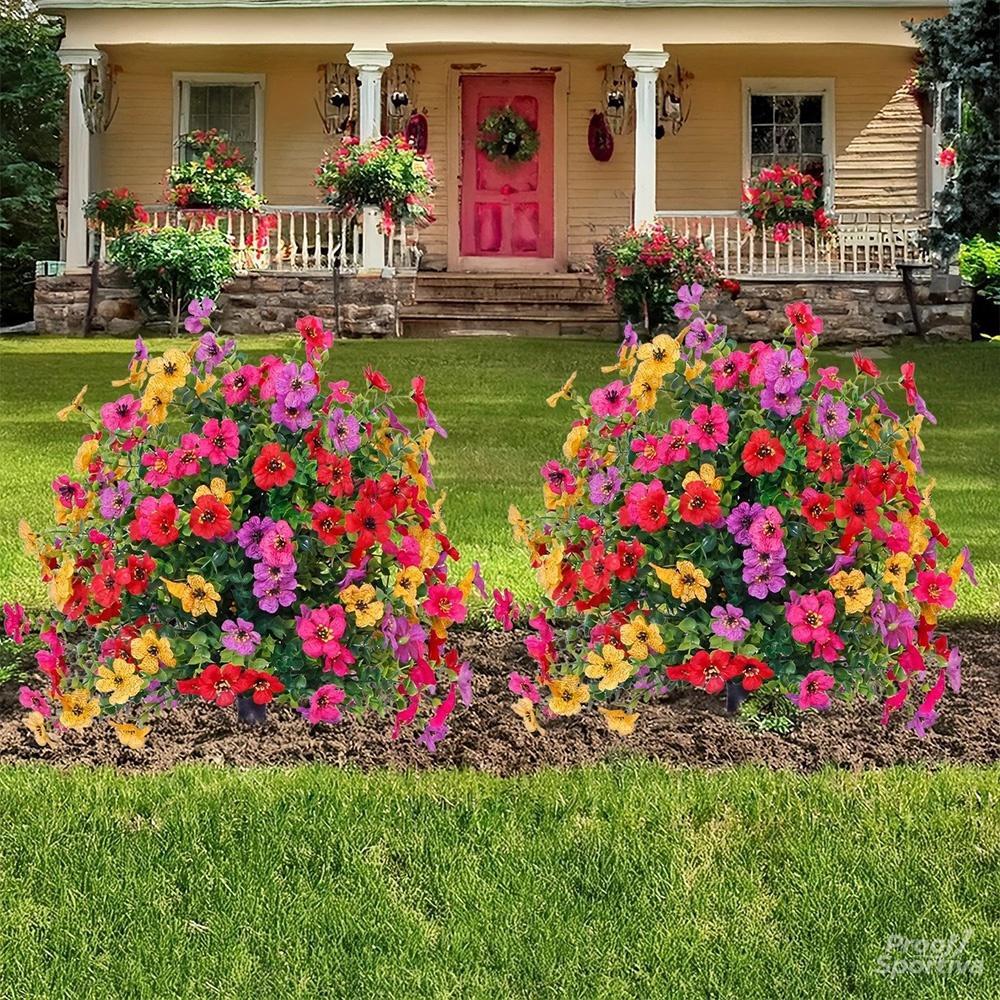 Artificial Flowers Faux Plants Outdoor Fake Flowers Spring Decor, Realistic Plastic Colorful Daisy UV Resistant for Porch Patio Home Yard Garden Window Box Pot Planters