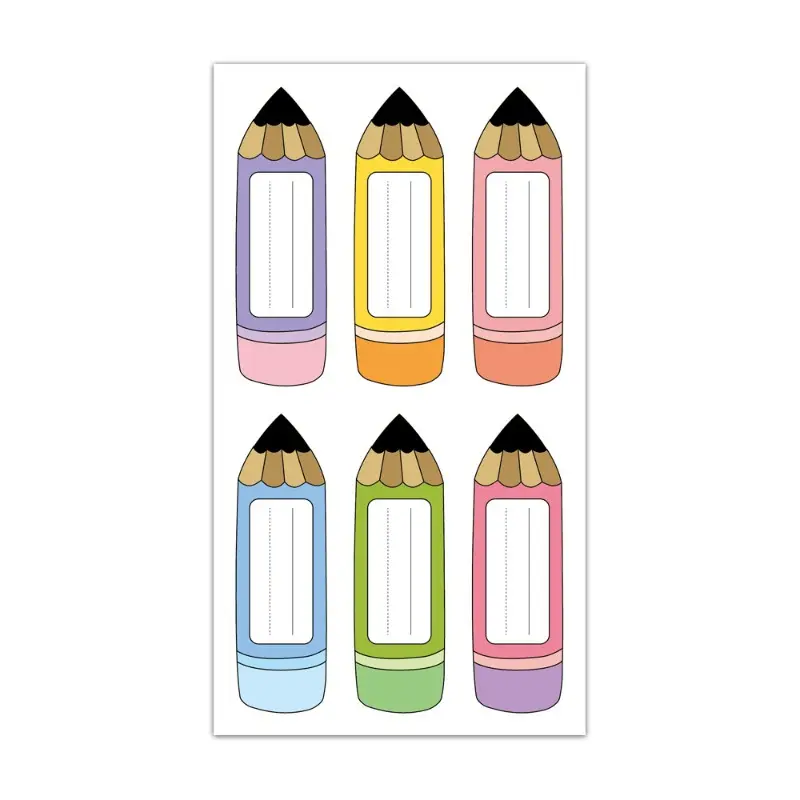 240pcs Colored Pencils Name Tag Nameplate - Preprinted Labels for School Supplies, Classroom Bulletin Boards And Desk Decorations - Light Up Your Space with Learning Spots!, Back to School Organization
