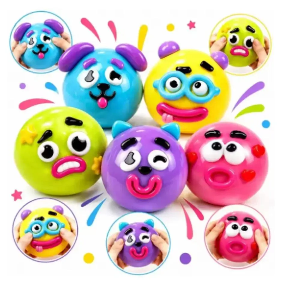 Blind Box Smushers Curiosities Dog Face Swap Squishy Toy Squeeze Toys Stress Relief Relaxing Sensory Decompression DIY Toys Gift rubber band ball anxiety fidgets