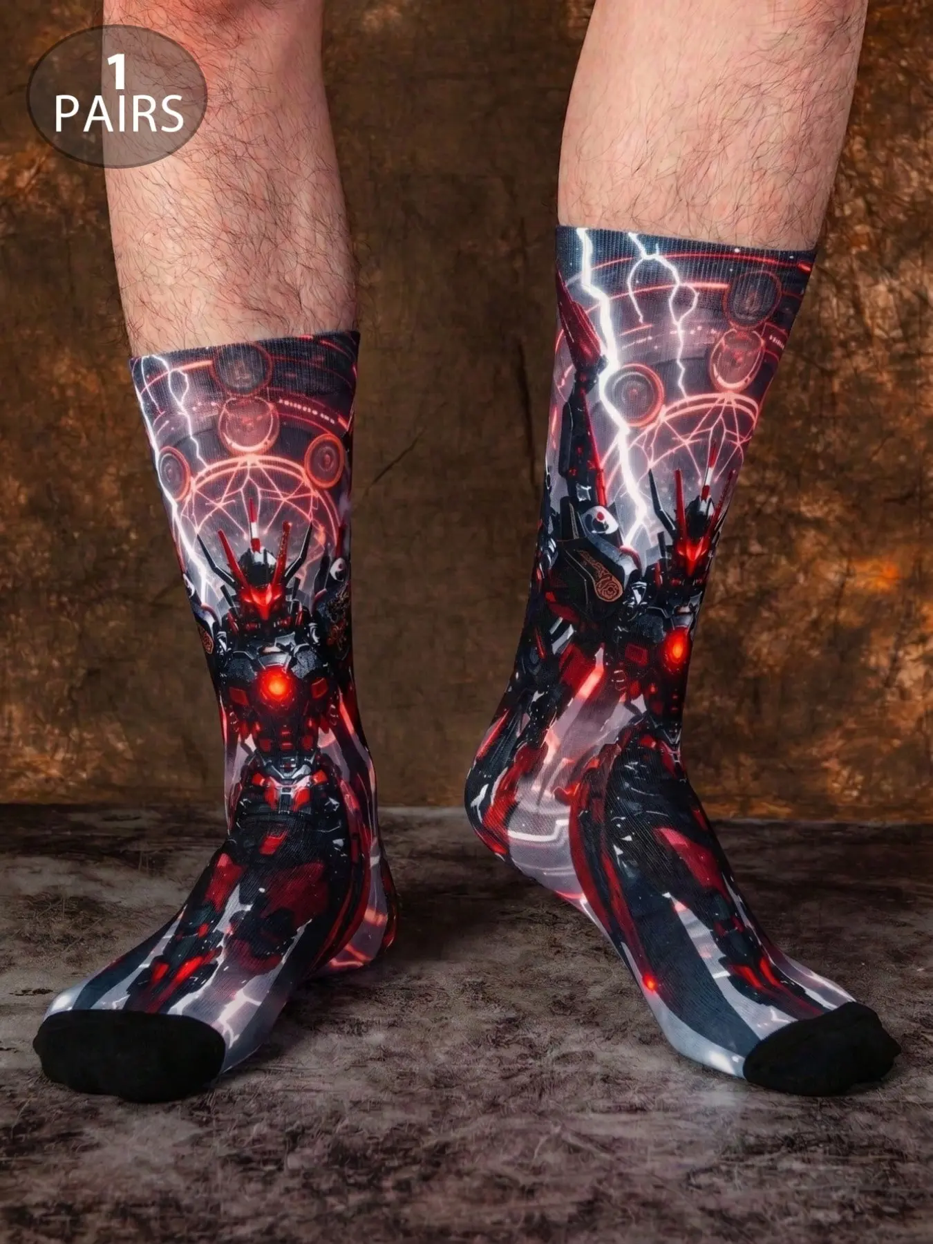 1/5/10 pairs of mid-calf socks with fun science-themed graffiti designs, men's socks, Wacky Socks, quirky and interesting, perfect for trendy summer outfits