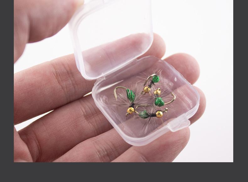 Lure Feather Fly Hook Micro Mosquito Single Hook Modified Bionic Insect Fishing Hook for White Bar Mackerel Mouth