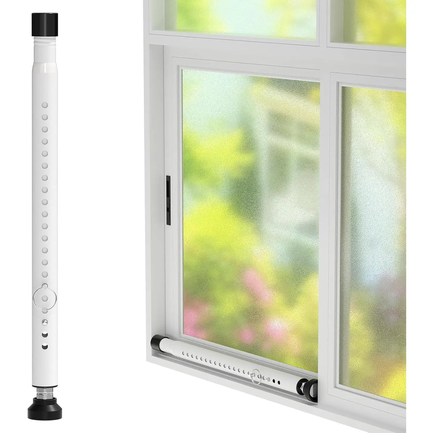 Sliding Door  Bar,16 to 51 Inch Inside Sliding Patio Door Window  Bar Stopper, Adjustable Window Locks  Bars for  Apartment , Sliding Glass Door Lock Hardware