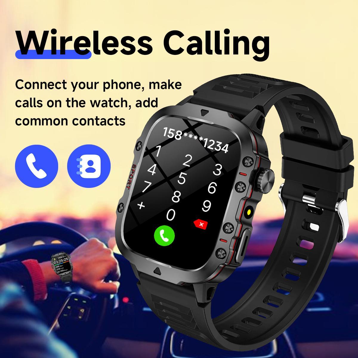 SIMSONLAB Multifunctional Smart Watch, Fashion Digital Watch with Flashlight, Sports Watch with Wireless Call Support, 100+ Sports Modes for Android and iOS