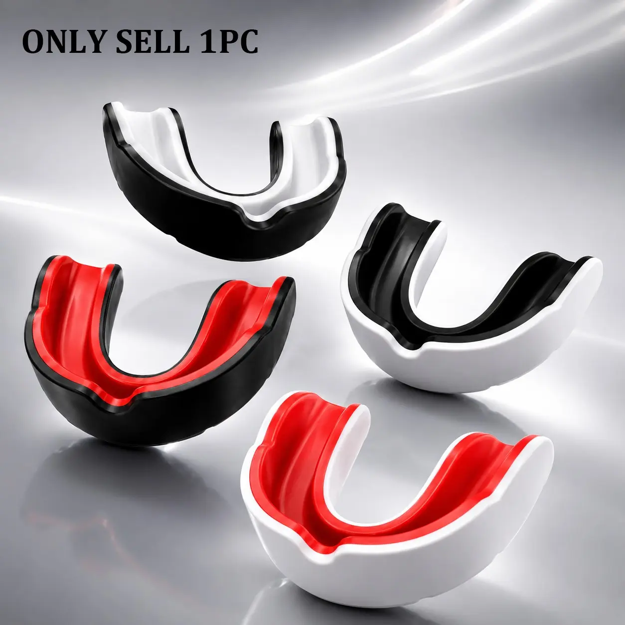Sports Mouth Guards for Adults & Youth, Boil and Bite EVA Mouthguard Set with Breathing Channel, Dual-Layer Custom Fit Mouthpieces for Boxing, MMA, Football, Rugby, Hockey, Lacrosse & Martial Arts