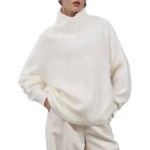 Yimoon Women's Turtleneck Sweater Oversized Long Sleeve Fuzzy Knit Warm Sweaters 2026 Fall Pullover Tops