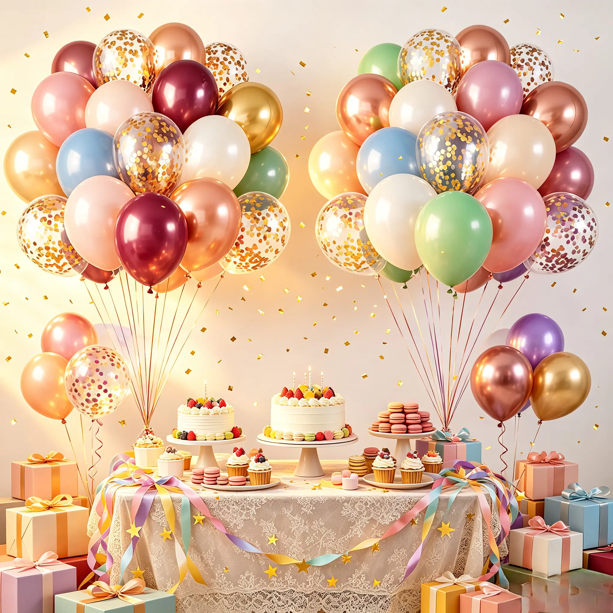 30PCS Glitter Metallic Mylar Balloon Set - Festive Party Supplies for Wedding Backdrop, Photo Wall, Transparent Wall Decor and Birthday Arrangement