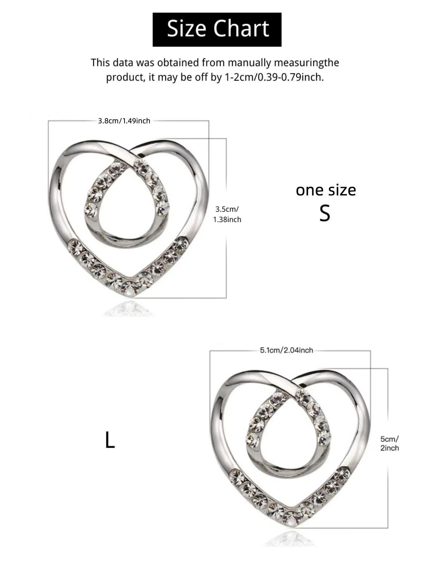 Fashion Heart Design Brooch, Rhinestone Decorated Clothes Silk Shawl Buckle, Clothes Accessories for Women & Men, Trendy All-match Jewelry for Birthday Gift, Durable Metal Pins, Flower Brooch