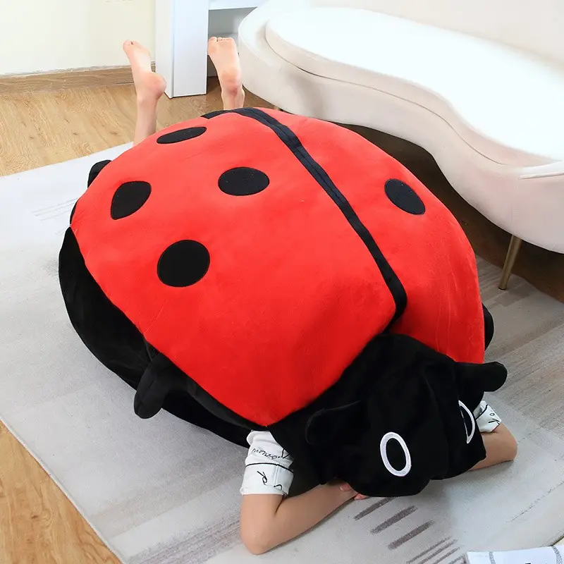 Cute Ladybug Plush Pillow, Soft Wearable Animal Doll, Ideal for Kids & Adults, Perfect Gift & Decoration, Unisex Plush Toy