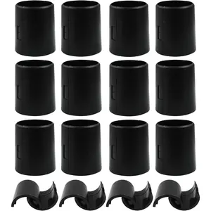 32Pcs (16 Pairs) Wire Shelf Clips 1.5"(38.3mm Inner Diameter) Post Wire Shelving Lock Clips Plastic Black Shelving Sleeves Replacements for Wire Shelving System
