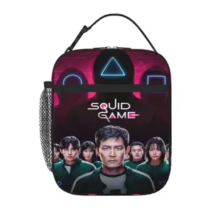 Thermal Squid Game Insulated Lunch Bag Handbag with Zipper Insulated Squid Game Lunch Box Bag and Squid Game Lunch Tote Ideal Gift for Office Work Picnic and Travel