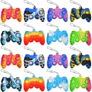 16 Pcs Mini Pop Fidget Keychain,Tiny Push Pop Fidget Toy Back,Fidget Toys Bulk,Keychain Pop Bubble Toy,Anxiety Stress Reliever Toy for Kids Adultsfidget toys