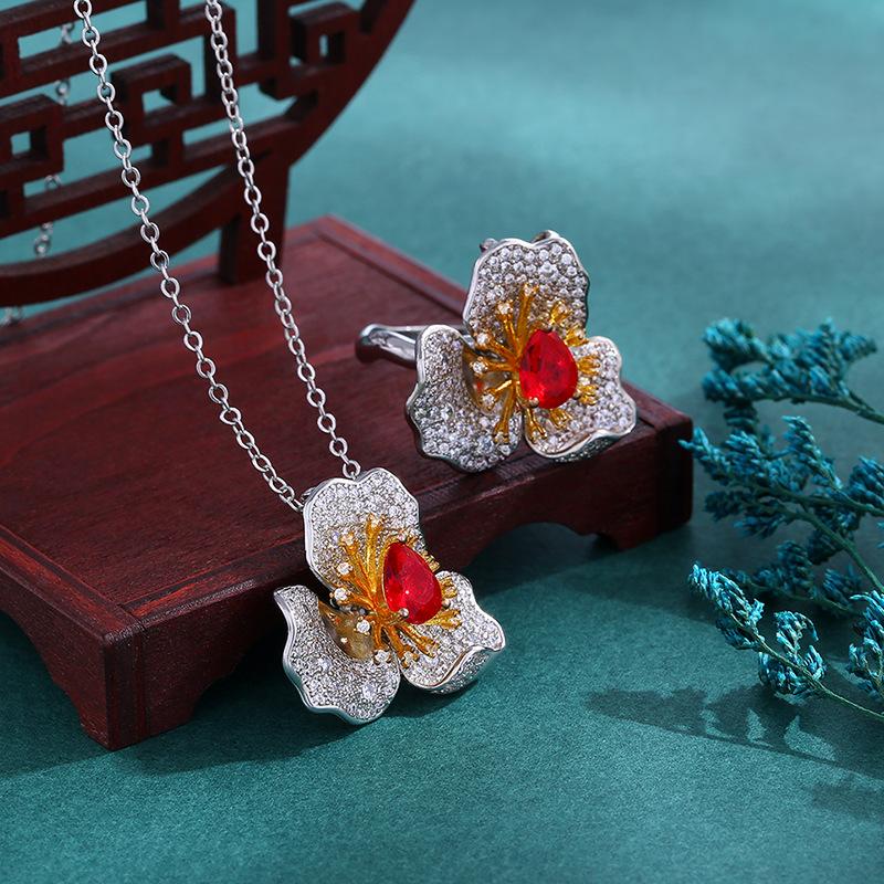 Ring pendant dual-purpose, inlaid with zircon, women's ring, exquisite foreign trade styles, jewelry, full stone models.