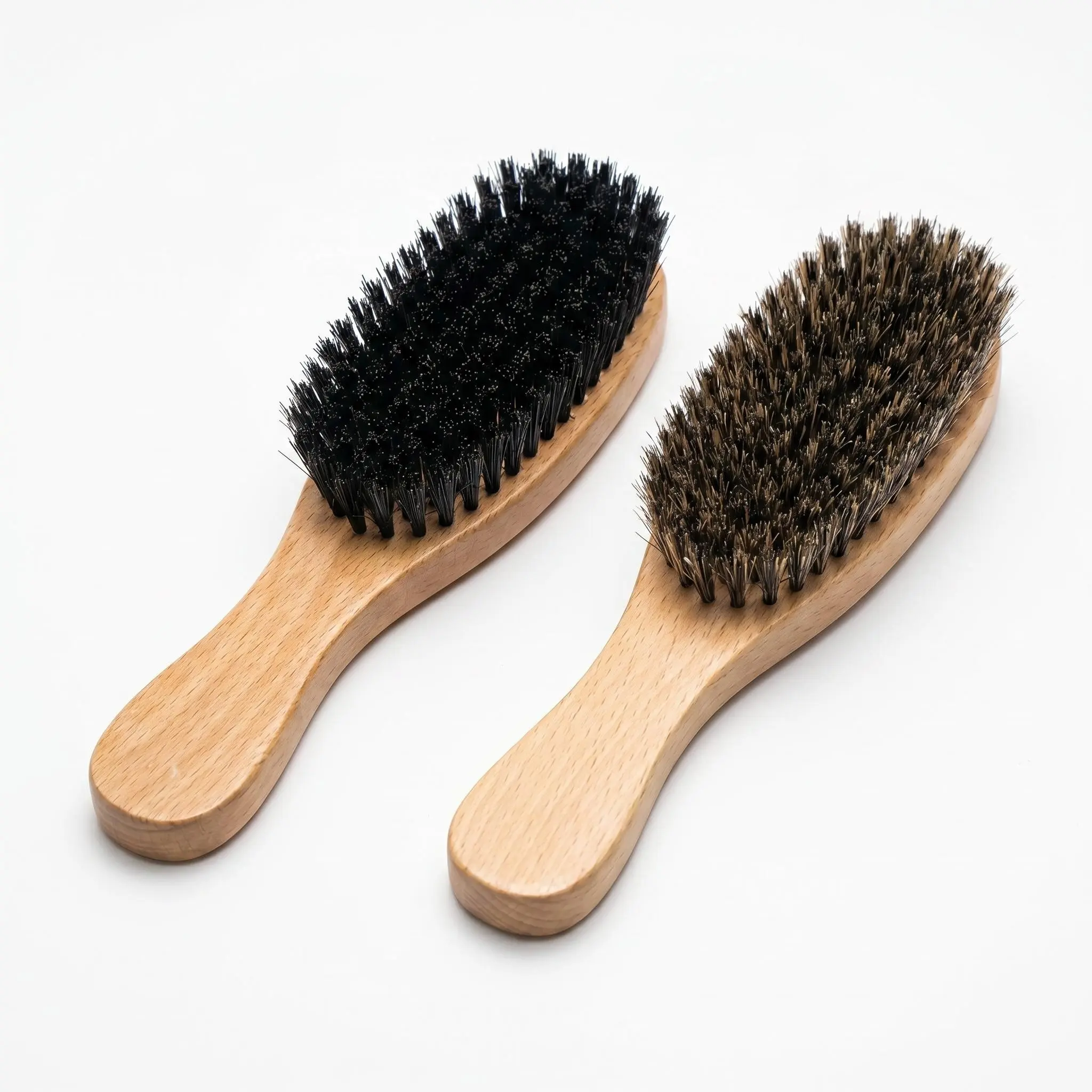 Men's Brush with Birch Wood Handle, Stiff Soft Bristles, Hair Comb for Thick Hair, Mustache Brush, Hair Grooming Tool, Beard Grooming Tools