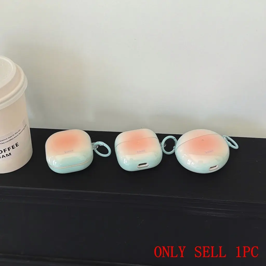 Mint Gradient Earbud Case, Shockproof Soft Shell with Matching Lanyard, Compatible with Huawei Freebuds, Samsung Buds