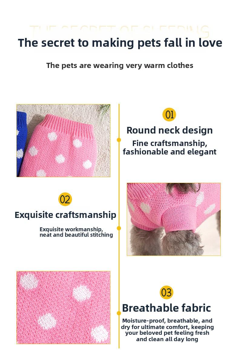 New Pet Knitted Sweater Fall Winter Warm 2-Leg Dog Clothes Multiple Colors Soft Knitwear for Small Medium Dogs Gold Plated Custom Collar shoes