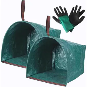 2 PACK Leaf Bag,Lawn Bags,Reuseable Yard Waste Bag, Heavy Duty Lawn and Leaf Bag With Gardening Gloves,40 Gallons Yard Bags for Leaves Lawn Grass Clippings Camping