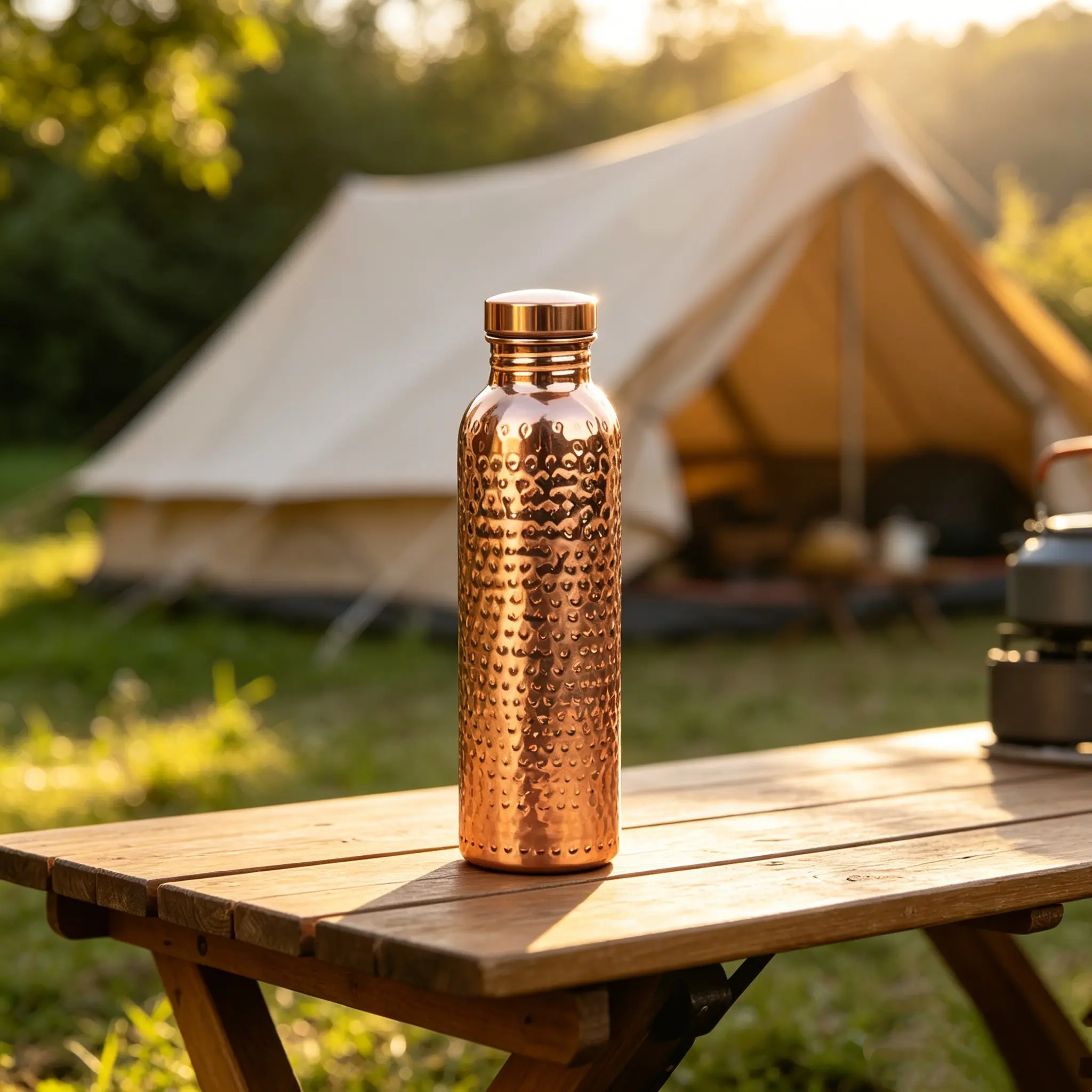 Handcrafted Copper Water Bottle, Dual-Layer Insulated Stainless Steel Travel Cup, Ayurvedic Health Copper Mug, Capacity 27 Ounces