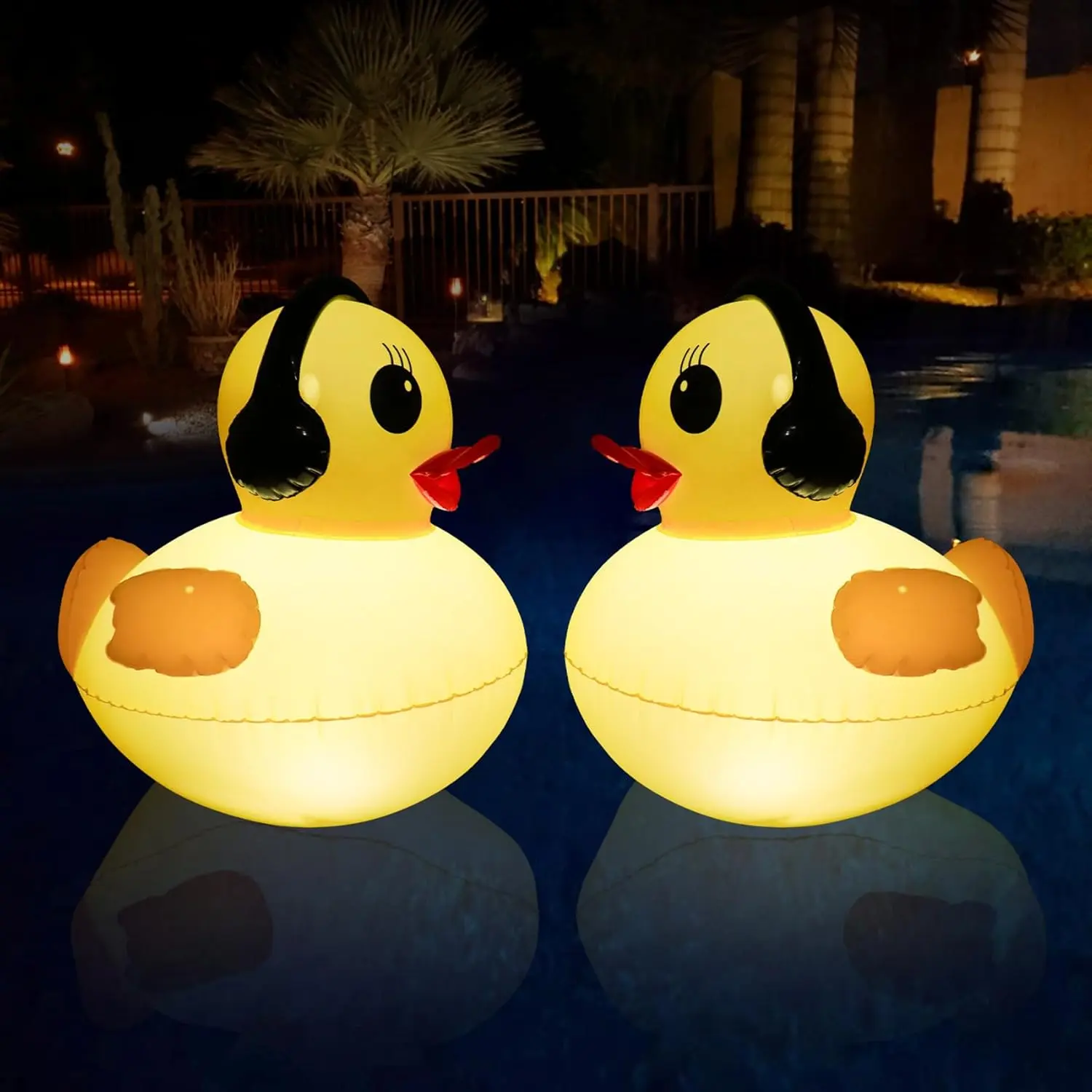 2-Pack 16in Solar-Powered Floating Pool Lights - Waterproof LED Inflatable Decor, 6-8H Runtime, Festive Home & Party Supplies for Pool, Hot Tub, Beach, Birthday Parties, Christmas