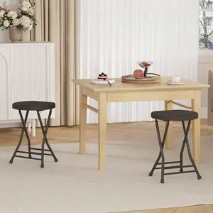 18-Inch Folding Bar Stool – Heavy Duty Portable Backless Stool with Carry Handle, 600LB Weight Capacity, Anti-Slip Feet, Space-Saving Metal Seat for Kitchen, Dining Room, Home, Patio, Camping & Indoor/Outdoor Use