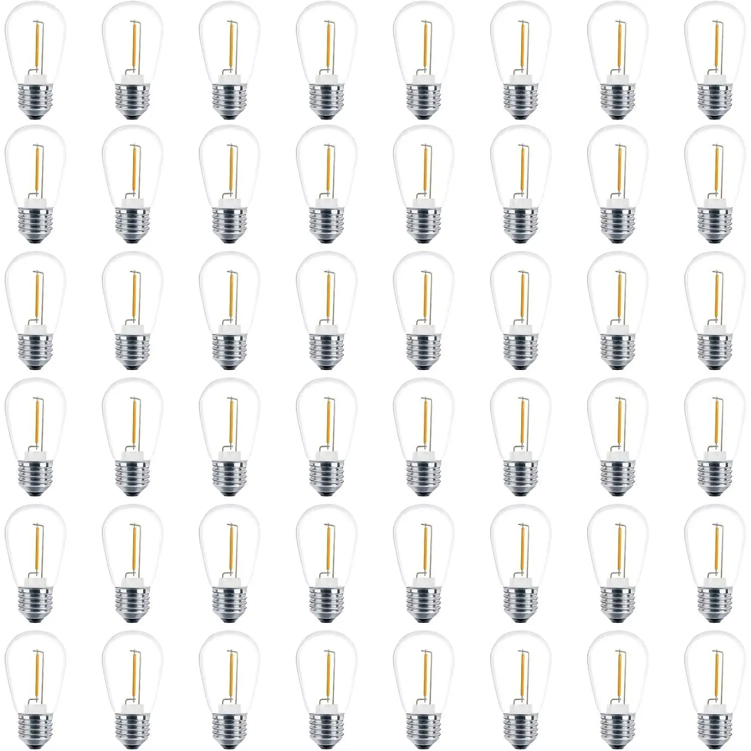 48 Pack S14 LED String Light Bulbs, 1 Watt Shatterproof Replacement Bulbs for Patio Outdoor Sting Lights, E26 Medium Screw Base, Warm White 2200K, Non-Dimmable