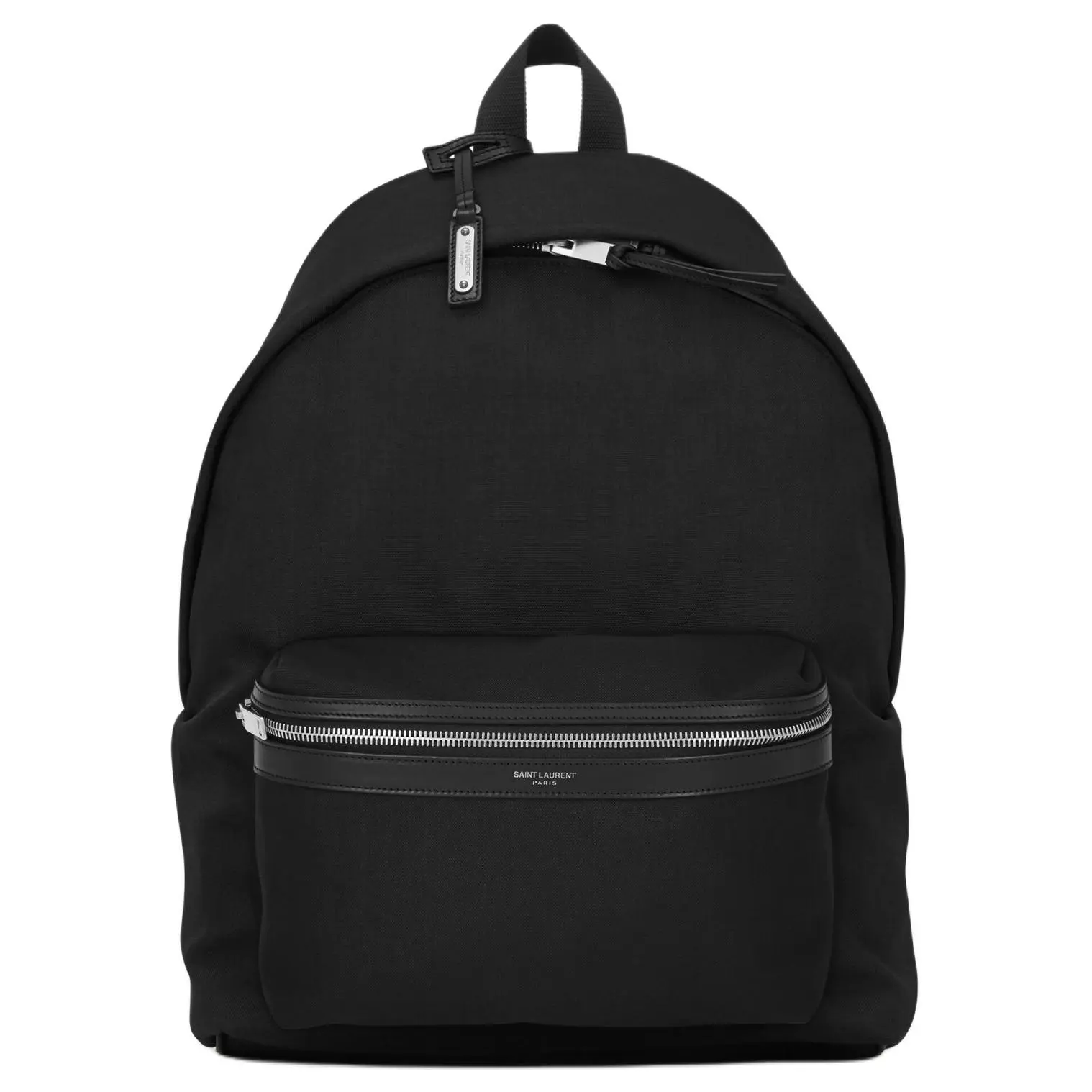 Saint Laurent YSL City Embossed Logo Nylon and Leather Backpack for Men, Black