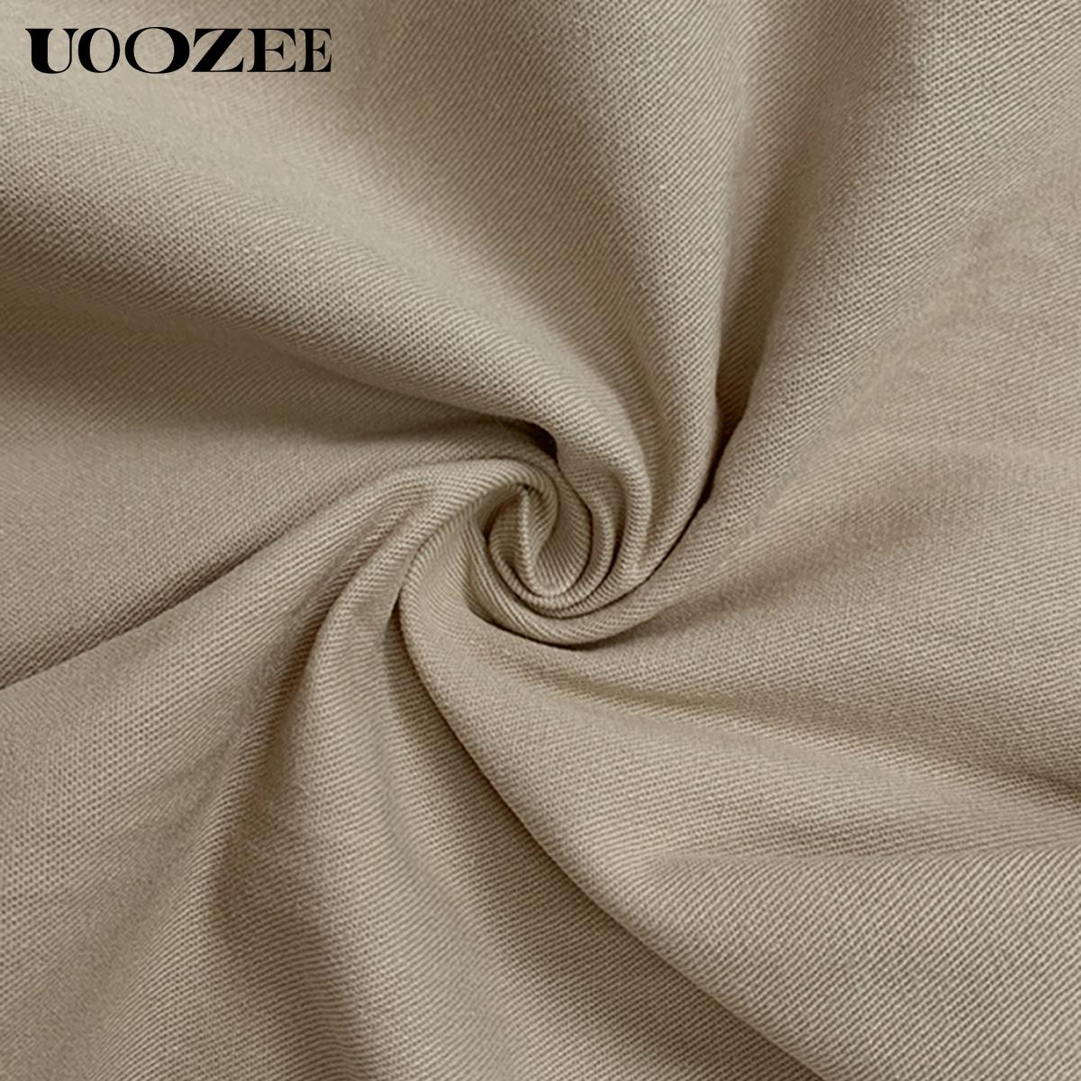 UOOZEE Women's Khaki Loose Multicolor Cropped&Long Trousers 100% Cotton Soft Summer&Autumn/Winter Comfortable Breathable Fabric Elastic Waistband Lantern Pants with Pockets Casual Style Bottoms Outfit Minimalist Spring Basic teacher outfits