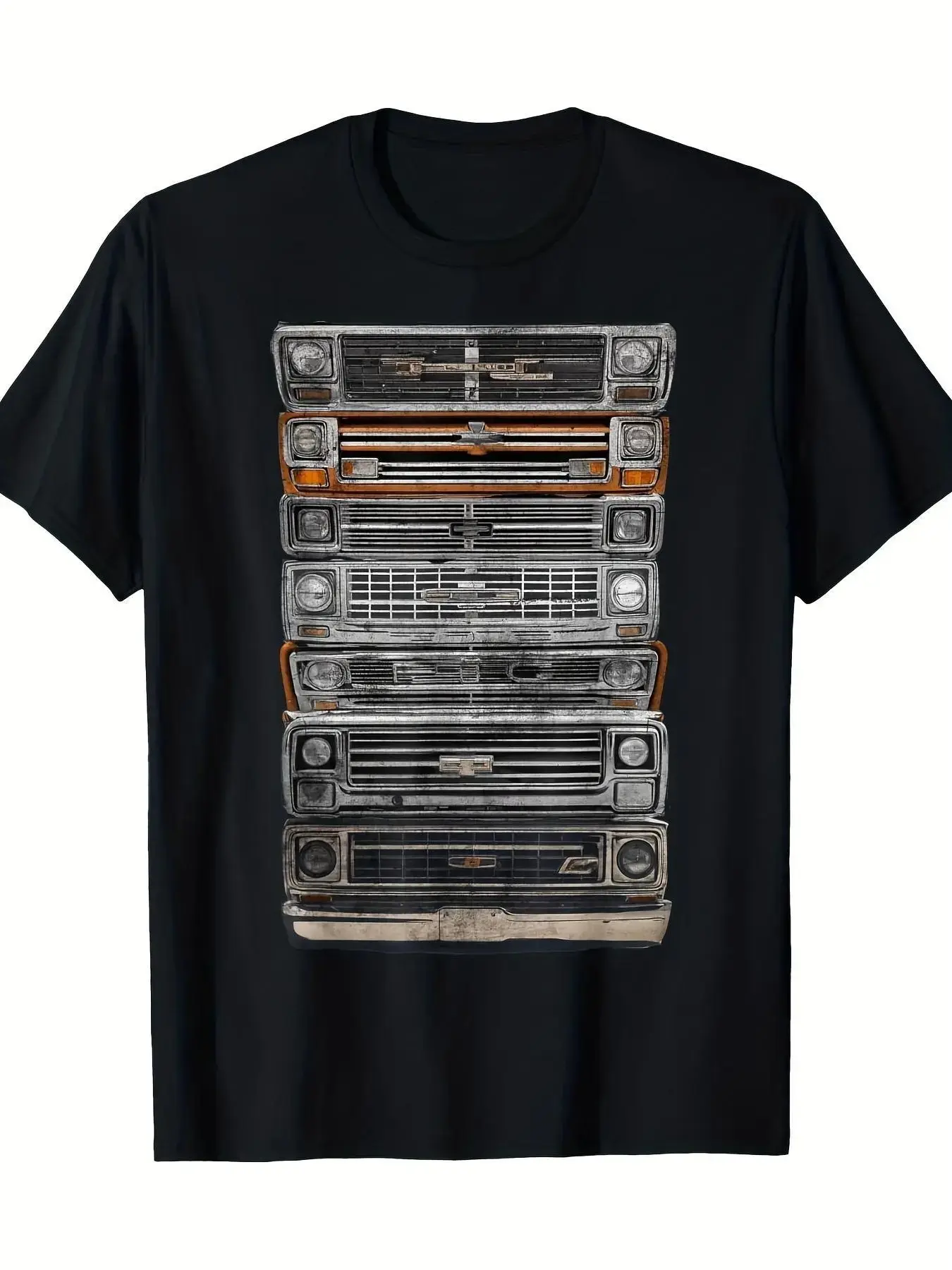 Men's Slammed Square Body Truck Graphic T-Shirt, Classic Fit 100% Cotton Crewneck with Fade-Resistant Print, M, Streetwear, Shortsleeve, Menswear, Tshirt, Mens Clothing