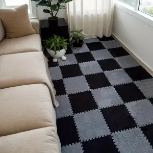 20 Piece Plush Puzzle Mats, Living Room Carpet, Bedroom Rug, contemporary rugs, Kids Crawling Mat, Game Room Mat, All Seasons, Balcony, Closet, Interlocking Washable Rugs