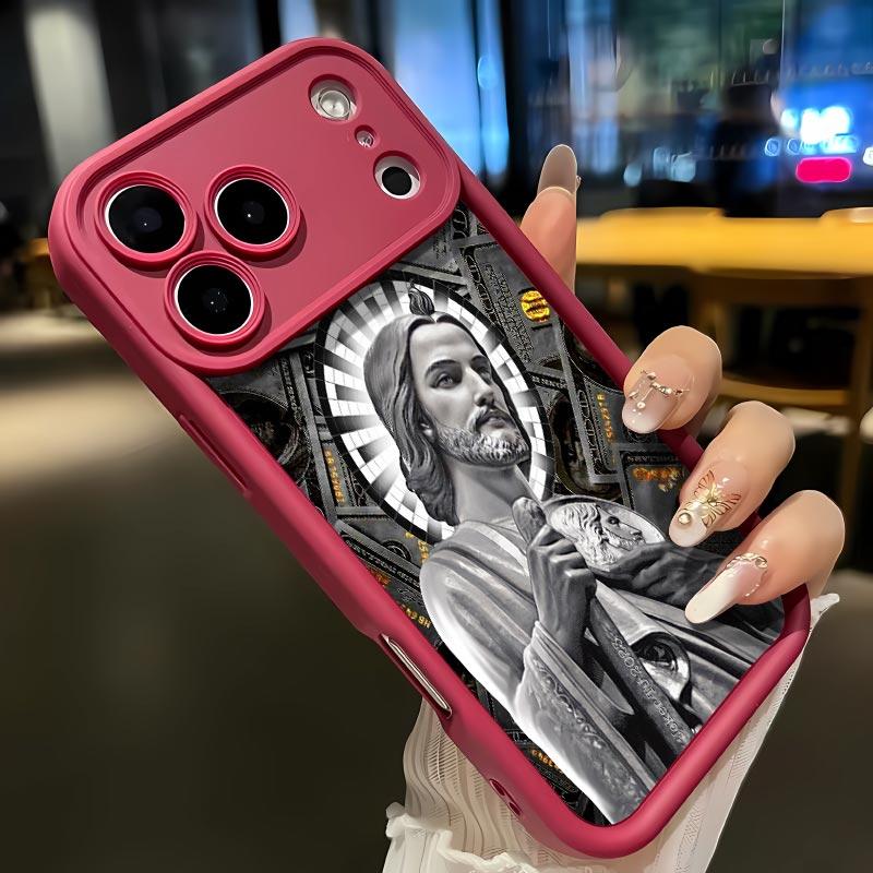 San Judas Tadeo Soft&Flexible TPU Silicone Phone Case For iPhone 17 Pro Max AIR 16 15 14 13 12 11 Plus XSMAX Cases Durable|Shockproof|Full Camera Protection|Anti-Scratch|Anti-Fingerprint|Slim Fit|Gift For Girlfriend/Men/Women