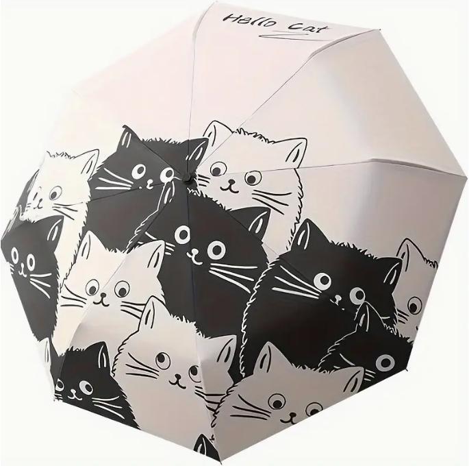 8 Bone Automatic Large Umbrella for Rain and Sun - Waterproof Fabric, Iron Handle and Skeleton, Simple Design, Compact and Windproof - Perfect for Outdoor Activities