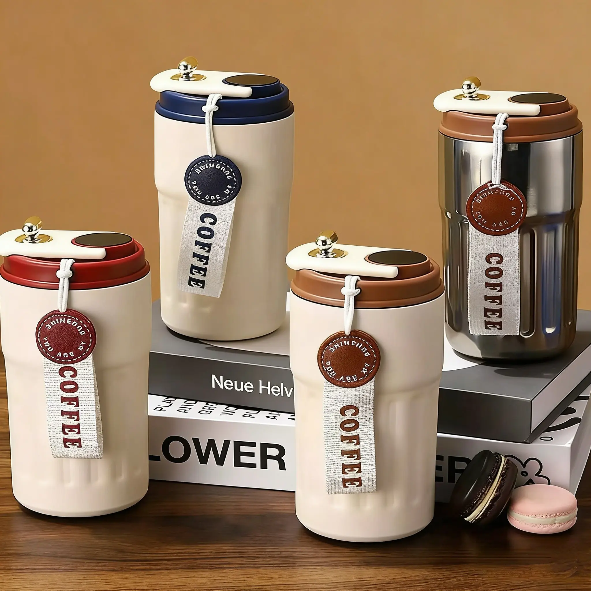 500ML Portable Smart Insulated Coffee Cup Tumbler, Temperature Display, Vacuum Insulated Water Bottle with Straw, Perfect for Hot Drinks