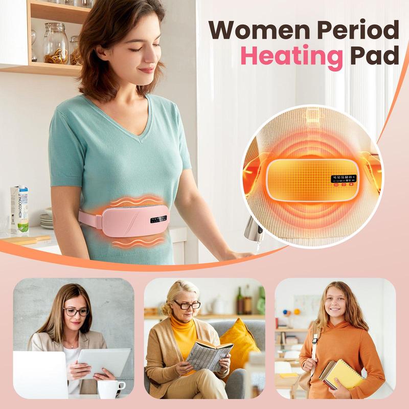Menstrual Heating Pad Waist Massager, 5-level Hot Compress & 4-level Vibration Waist Belt, Women's Personal Care Appliances for Home & Travel