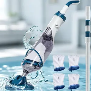 [Summer Cleaning]Newest PC22 Ultra Pool Vacuum for Above Ground Pools with Telescopic Pole, 2 Suction Modes More Professional, Ergonomic Handle Design, 18.5 Gals/Min Deep Cleaning Cordless Battery Operated, with Filter Ball, Pro-Level Clean